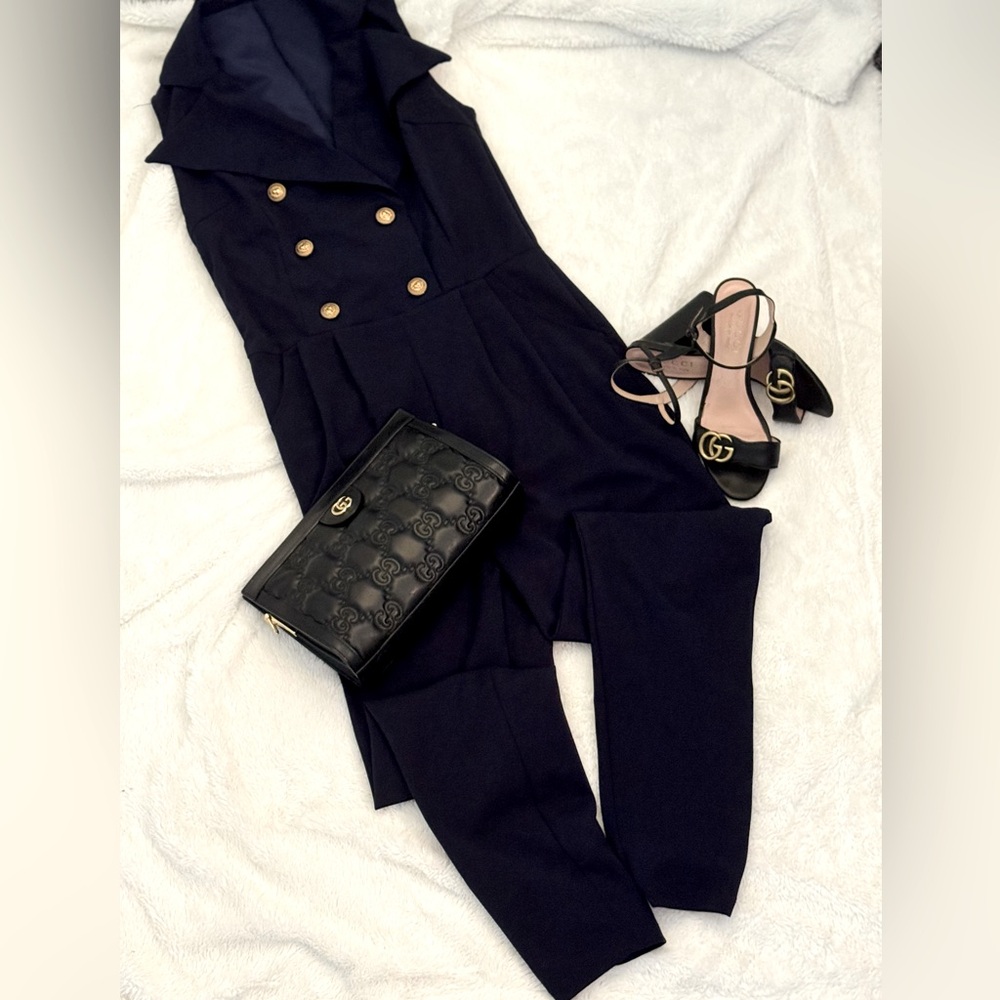 Yacht Club Navy Jumpsuit